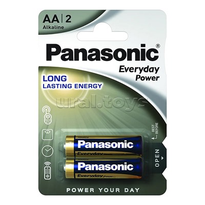Батарейки алкалиновая Panasonic Everyday Power LR6EPS/2BP LR6 BL2