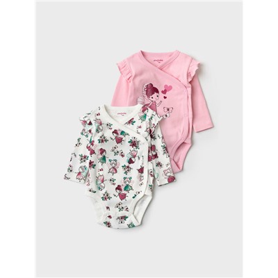Боди детское трикотажное для девочек, 2 шт в комплекте