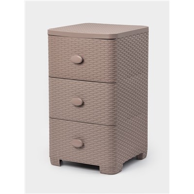 УЦЕНКА Комод 3-х секционный «Плетенка», 37.5×36×63 см, какао