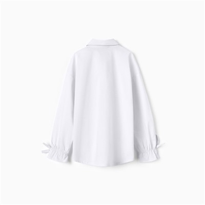 Блузка для девочек, цвет белый, рост 122 см