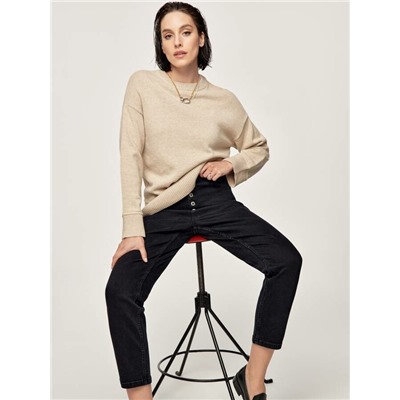 Mom Fit CONTE CON-587 Черные джинсы mom на пуговицах