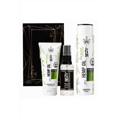 BeOn Подарочный набор для ухода за волосами №8 Увлажнение + Сквалан (шампунь, бальзам, масло) / Hemp Oil, 400 мл, 200 мл, 50 мл KRISTALLER, 1110576