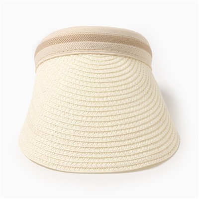 Козырёк плетёный MINAKU, молочный, размер 56-58