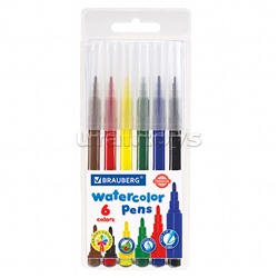 Фломастеры "Premium" 6 цветов, Классические, вентилируемый колпачок, ПВХ-упаковка с европодвесом