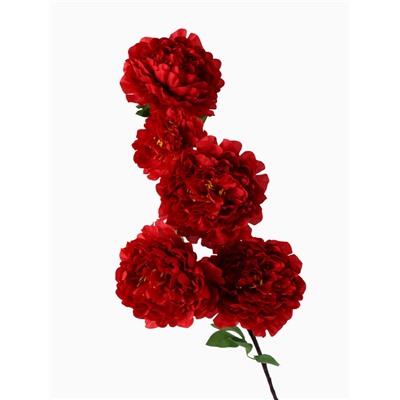 Цветы искусственные «Пион кустовой», 5 бутонов, 15×110 см, красные