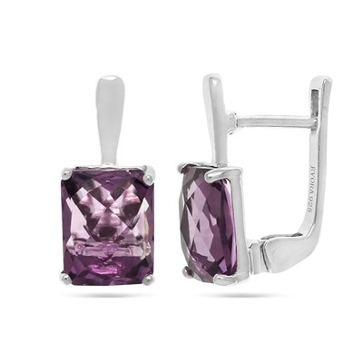 Серьги из серебра аметист, Классика2