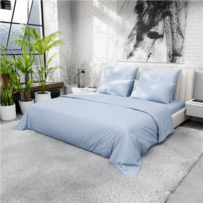 Пододеяльник 1.5-спальный «Этель», 150×220 см, голубой, сатин