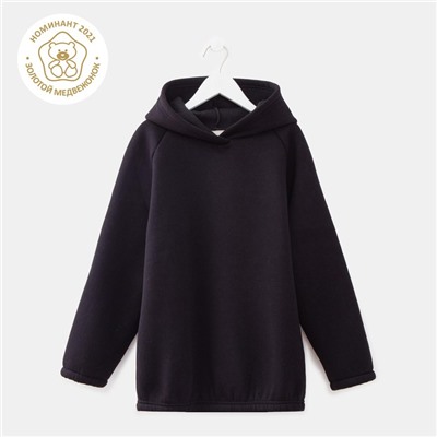 Худи детское MINAKU: Basic Line KIDS, чёрное, рост 116 см