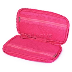 Пенал "Charisma" 21x12 см, одностворчатый прямоугольный для 30 предметов, на молнии, высококачественная стеганная плащевка, подклад, 2 внутренних кармана на молнии, magenta