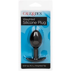 Черная анальная пробка из силикона Weighted Silicone Plug - 7,5 см.