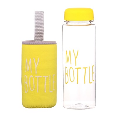 Бутылка для воды My bottle, 500 мл, 19.5×6 см, чехол в комплекте, желтая