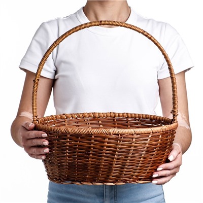 Корзина плетёная, 34×27×13/39 см, лоза, кукуруза