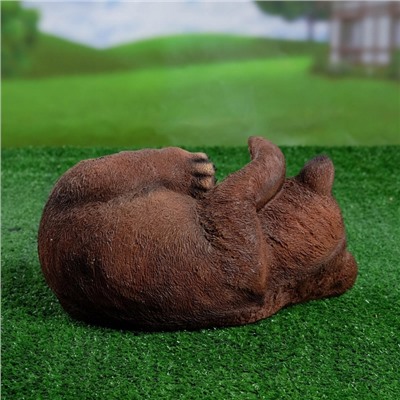 Садовая фигура из полистоуна «Мишка на боку», 28×21×16.5 см