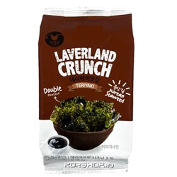 Хрустящая морская капуста со вкусом соуса терияки Laverland Crunch Manjun, Корея, 4,5 г Акция