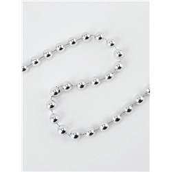 Бусы на нитях, 7.5 мм, 9±1 м, цвет серебряный