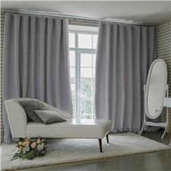 Штора блэкаут портьерная «Этель», размер 250×265 см, цвет металл