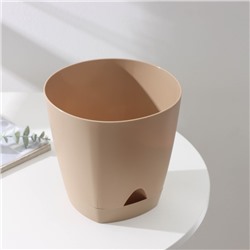 Горшок для цветов с прикорневым поливом Amsterdam, 4 л, цвет молочный шоколад