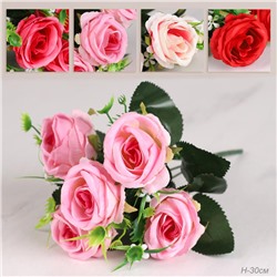 Цветок искусственный Роза кустовая 30 см / WH-25 /уп 300/1200/