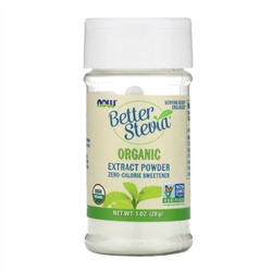 Now Foods, BetterStevia, Organic Extract Powder, 1 унция (28 г)