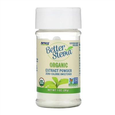 Now Foods, BetterStevia, Organic Extract Powder, 1 унция (28 г)