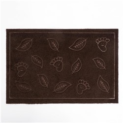 Коврик влаговпитывающий придверный без окантовки Доляна «Ножки и листочки», 38×58 см, цвет МИКС