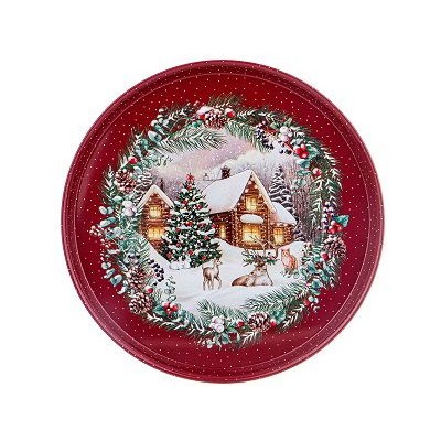 Поднос сервировочный НОВЫЙ ГОД 33*2,1см AGNESS
