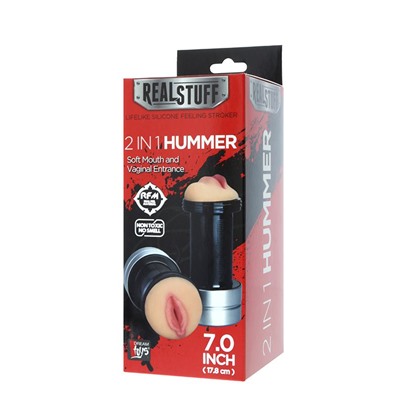 Двусторонний мастурбатор REALSTUFF 2 IN 1 HUMMER MOUTH   VAGINA - ротик и вагина