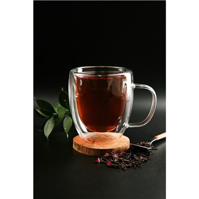 Кружка с двойными стенками Magistro, 470 мл, стекло, прозрачная