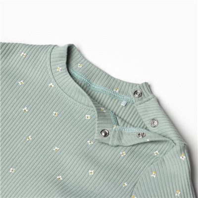 Футболка с длинным рукавом Крошка Я Olives, рост 62-68 см, оливковая