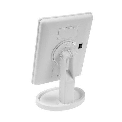 Зеркало KZ-06, подсветка, настольное, 26.5×16×12 см, 16 диодов, сенсорная кнопка, белое