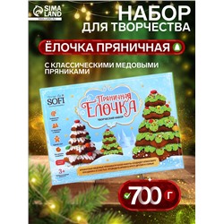 Набор для творчества «Ёлочка пряничная», с имбирно-медовыми пряниками, 700 г