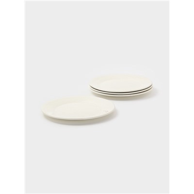 Тарелки Доляна White Label, набор 4 шт., d=22.5 см, фарфор, белые