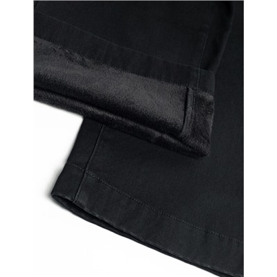 Джинсы-трубы из эластичного денима на флисе