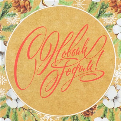 Коробка подарочная новогодняя складная «Новогодняя ботаника», 21×15×5 см