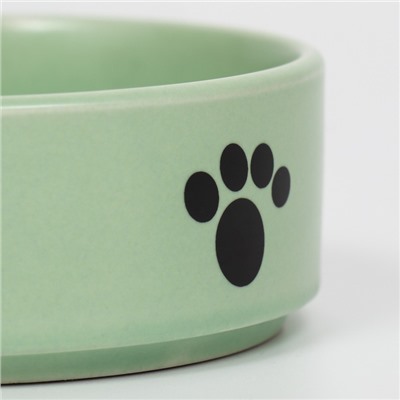 Миска «Лапки», 200 мл, 10.5×10.5×4 см, керамика, мятная