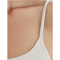 Топ на регулируемых бретелях базовый эластичный из премиального хлопка