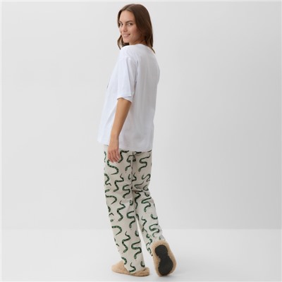 Пижама новогодняя женская (футболка и брюки) KAFTAN «Змеи» размер 40-42