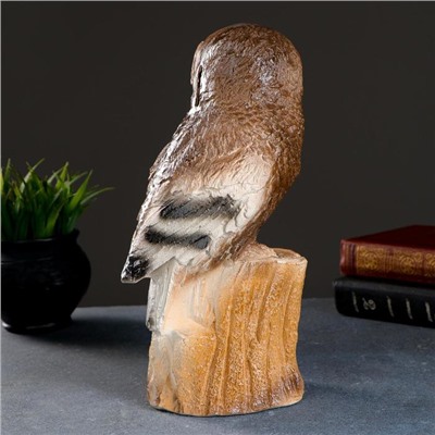 Копилка для денег «Сова на пне», коричневая, фарфор, 11×13×27.5 см