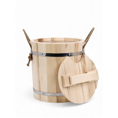 Запарник - ведро для бани и сауны, 9 л, липа, пластиковая вставка, с крышкой, «Добропаровъ»