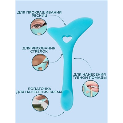 Трафарет для макияжа, силиконовый, 11.7×6×0.7 см, цвет голубой