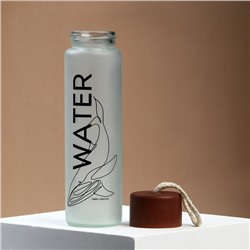 Бутылка для воды WATER, стекло, 350 мл, МИКС