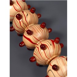 УЦЕНКА Массажёр «Скалка», универсальный, 36.5×5.8 см, 5 шаров с шипами, деревянный