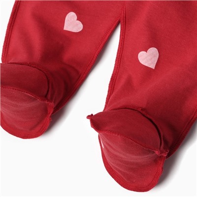 Ползунки детские MINAKU: Сердца, рост 74-80 см, красные
