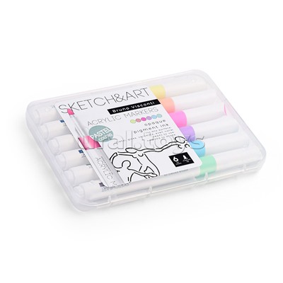 Набор маркеров акриловых "Sketch&Art" Пастельные цвета, 6цв.