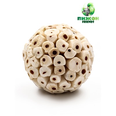 Игрушка для птиц «Погрызушка-шар», 5 см, дерево