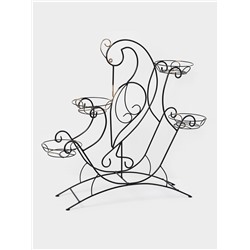 Подставка для цветов «Журавль», d=17 см, цвет чёрный