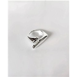 Кольцо с белым серебрением