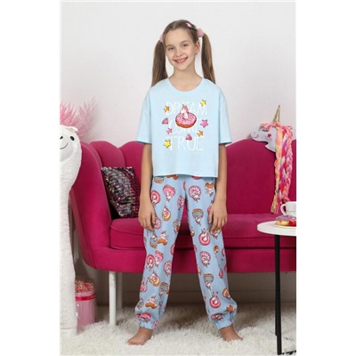 Пижама для девочки Единопончик-2 (Голубой)