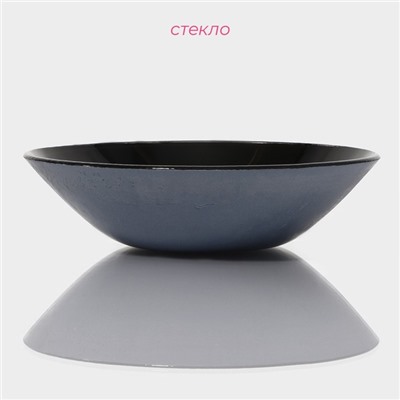 Миска Доляна «Блэк», 380 мл, 18.5×5 см, стекло, чёрная