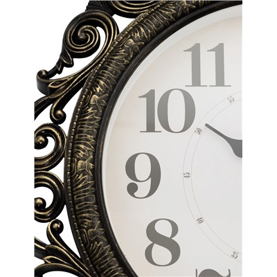 Часы настенные интерьерные «Хостон», бесшумные, плавный ход, d=40.5 см, циферблат d=26 см, чёрный, золотистый